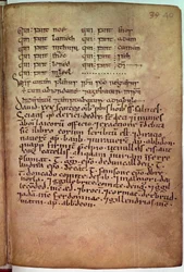 Ms 11.6.32 Charta, amelyet Dávid király (1084-1183) adott ki a szarvas klerikusainak a „The Book of Deer”-ből